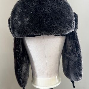 Men's Gray Fur Trapper Hat